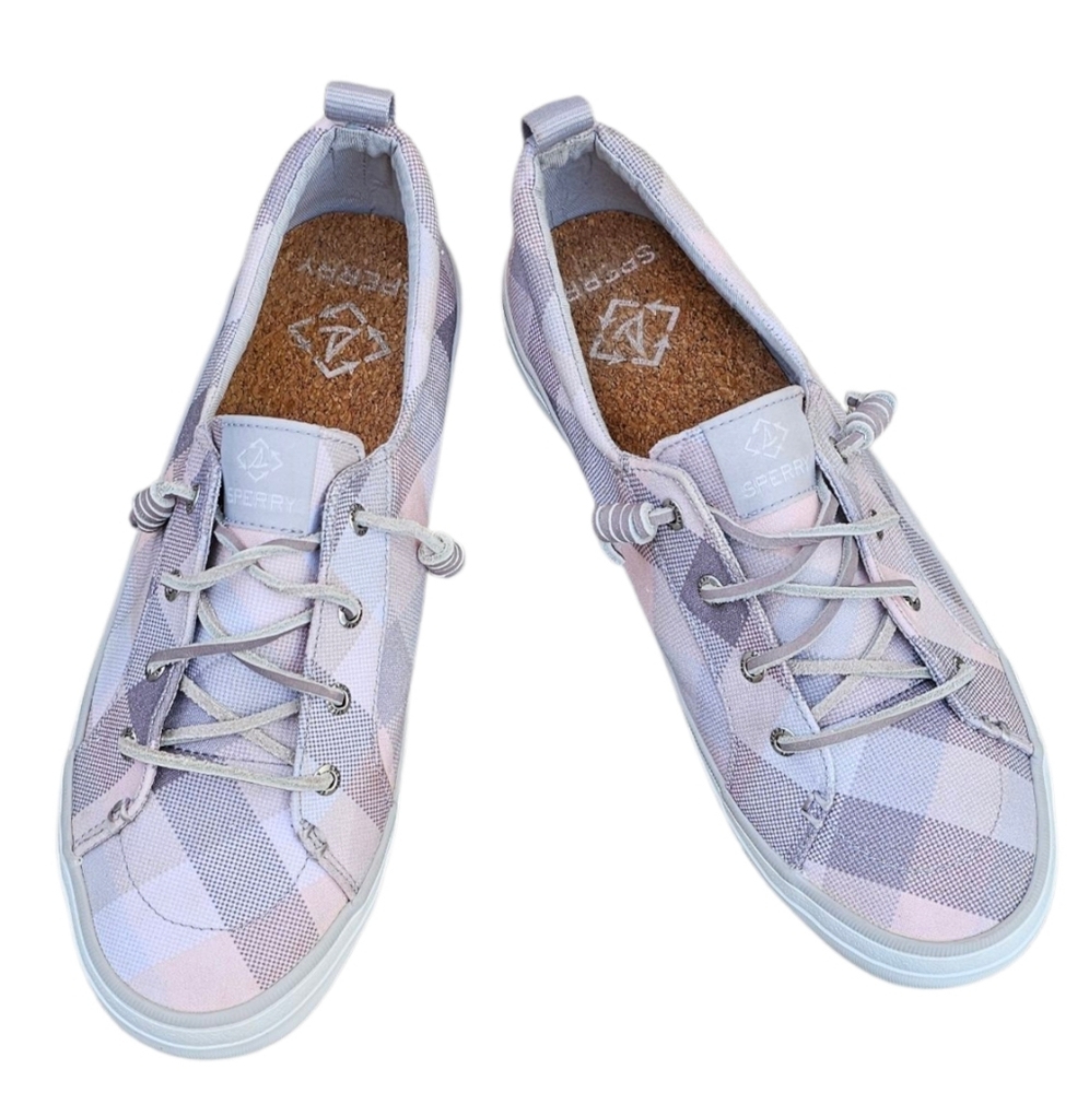 Sperry - Women's Pastel Plaid Low Top Shoes/Sneakers Crest Vibe STS88474 - Picture 2 of 7